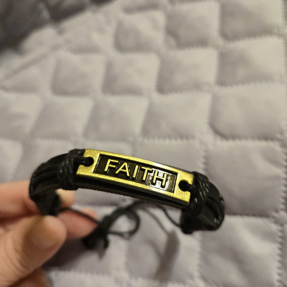 Black and Gold Faith Bracelet